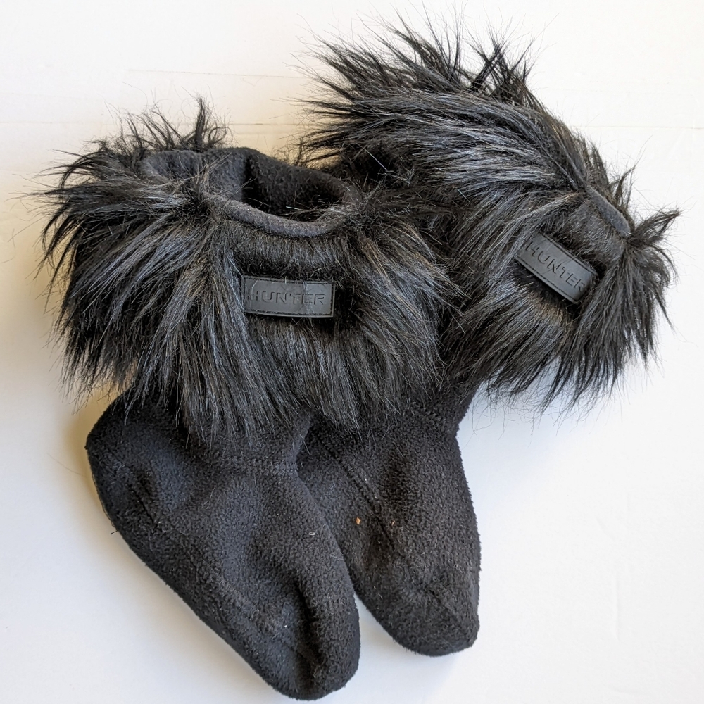 Hunter faux fur boot socks, size medium 11-13 kids